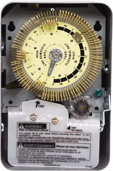 Intermatic - 24 hr with Day Skipper Indoor Analog Electromechanical Timer - 96 On/Off per Day, 480 VAC, 60 Hz, - Eagle Tool & Supply