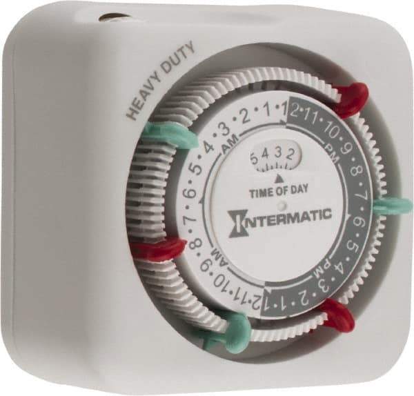 Intermatic - 30 hr Indoor Analog Electrical Timer - 3 On/OF per Day, 125 VAC, 60 Hz, - Eagle Tool & Supply