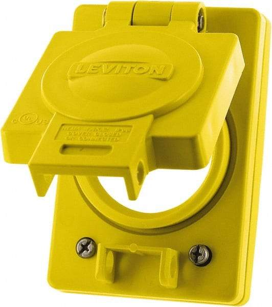 Leviton - 1 Gang, (0) Knockouts, PVC Rectangle Floor Box - Eagle Tool & Supply