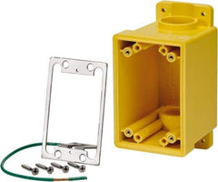 Leviton - 1 Gang, (2) 1" Knockouts, PVC Rectangle Outlet Box - 152.4mm Overall Height x 79.4mm Overall Width x 88.9mm Overall Depth - Eagle Tool & Supply