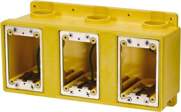 Leviton - 3 Gang, (6) 1" Knockouts, PVC Rectangle Outlet Box - 276.2mm Overall Height x 3-1/2" Overall Depth - Eagle Tool & Supply