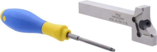 Iscar - External Thread, 0.7874" Max Depth of Cut, 3mm Min Groove Width, 135mm OAL, Left Hand Indexable Grooving Cutoff Toolholder - 16mm Shank Height x 16mm Shank Width, PENTA D Insert Style, PCH Toolholder Style, Series PentaCut - Eagle Tool & Supply