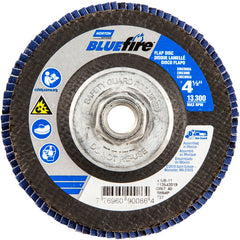 ‎4-1/2 × 5/8 - 11″ BlueFire Fiberglass HD Flat Flap Disc Type 27 P40 Grit R884P1 Zirconia Alumina - Eagle Tool & Supply