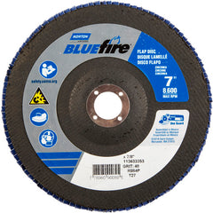 7 × 7/8″ BlueFire Fiberglass HD Flat Flap Disc Type 27 P40 Grit R884P1 Zirconia Alumina - Eagle Tool & Supply