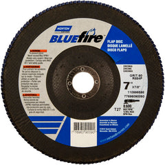 7 × 7/8″ BlueFire Fiberglass HD Flat Flap Disc Type 27 P60 Grit R884P1 Zirconia Alumina - Eagle Tool & Supply