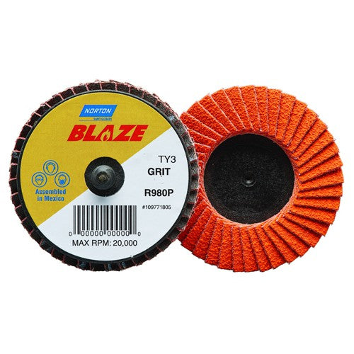 2″ Blaze Plastic Flat Mini Flap Disc TR (Type III) Type 27 36 Grit R980P Premium Ceramic Alumina - Eagle Tool & Supply