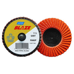 2″ Blaze Plastic Flat Mini Flap Disc TR (Type III) Type 27 36 Grit R980P Premium Ceramic Alumina - Eagle Tool & Supply