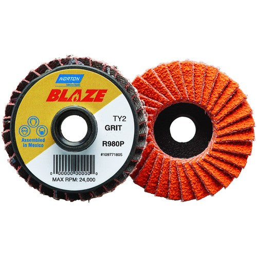 2″ Blaze Plastic Flat Mini Flap Disc TS (Type II) Type 27 60 Grit R980P Premium Ceramic Alumina - Eagle Tool & Supply