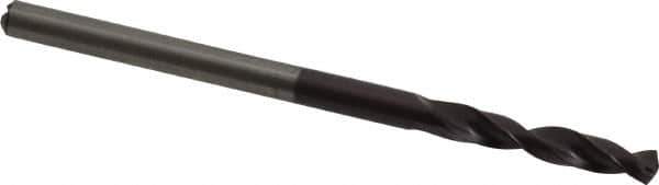 Accupro - 4mm 140° Solid Carbide Jobber Drill - AlTiN Finish, Right Hand Cut, Spiral Flute, Straight Shank, 72mm OAL, Standard Point - Eagle Tool & Supply