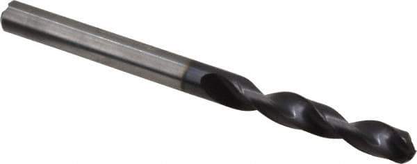 Accupro - 6mm 140° Solid Carbide Jobber Drill - AlTiN Finish, Right Hand Cut, Spiral Flute, Straight Shank, 82mm OAL, Standard Point - Eagle Tool & Supply