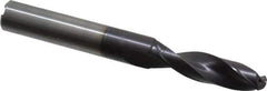 Accupro - 11mm 140° Spiral Flute Solid Carbide Screw Machine Drill Bit - AlTiN Finish, Right Hand Cut, 41.3mm Flute Length, 102mm OAL, Standard Point, Straight Shank, Through Coolant - Eagle Tool & Supply