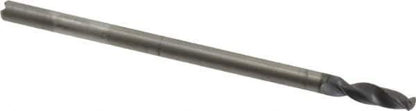 Accupro - 3mm 140° Spiral Flute Solid Carbide Screw Machine Drill Bit - AlTiN Finish, Right Hand Cut, 11.3mm Flute Length, 60mm OAL, Standard Point, Straight Shank, Through Coolant - Eagle Tool & Supply