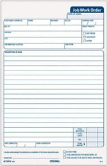 TOPS - 50 Sheet, 5-1/2 x 8-1/2", Work Order Pad - White - Eagle Tool & Supply