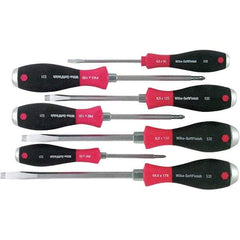 Wiha - 7 Piece Slotted & Phillips Screwdriver Set - Bit Sizes: Philips #1, #2 & #3, Comes in Box - Eagle Tool & Supply