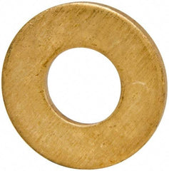 Value Collection - 1/4" Screw, Brass Standard Flat Washer - 0.26" ID x 0.562" OD, 0.04" Thick, Plain Finish - Eagle Tool & Supply