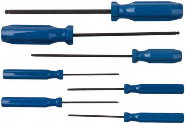 Eklind - 7 Piece, 1.3 to 5mm Ball End Hex Driver Set - Eagle Tool & Supply