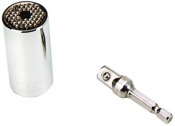 Gator Grip - 3/8" Drive, 1/4" Socket, Self Adusting Socket - 6 Points, 2" OAL - Eagle Tool & Supply