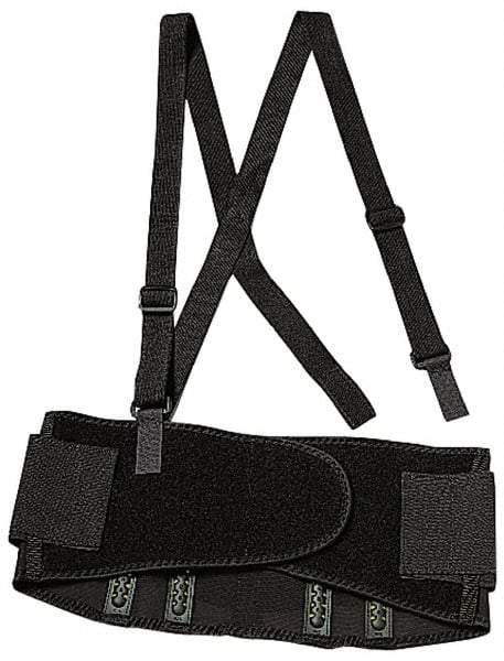 Ergodyne - Size 2XL, Spandex Belt with Adjustable Shoulder Straps - 42 to 46" Waist, Detachable Strap, Black - Eagle Tool & Supply