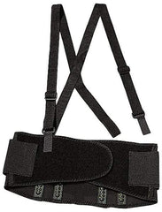 Ergodyne - Size 2XL, Spandex Belt with Adjustable Shoulder Straps - 42 to 46" Waist, Detachable Strap, Black - Eagle Tool & Supply