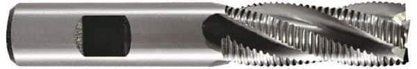 Hertel - 1" Diam, 2" LOC, 5 Flute Cobalt Roughing & Finishing Square End Mill - TiCN Finish, 4-1/4" OAL, 3/4" Shank Diam, Weldon Shank, 30° Helix, Centercutting - Eagle Tool & Supply