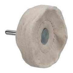 Made in USA - 3" Diam x 3/4" Thick, Loose Sewn Mounted Buffing Wheel - Eagle Tool & Supply