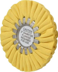Made in USA - 5" Diam x 1/2" Thick Unmounted Buffing Wheel - 14 Ply, Bias Cut, 1/2" Arbor Hole - Eagle Tool & Supply