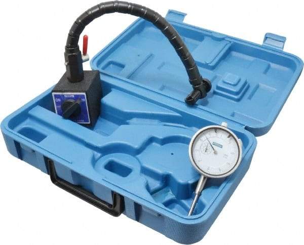 Fowler - 2-39/64" Long x 2" Wide x 2-3/16" High Magnetic Indicator Base - 85 Lb Magnetic Pull, Flexible Arm - Eagle Tool & Supply