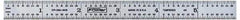 Fowler - 48" Long, 1/64, 1/32, 1/16, 1/8" Graduation, Rigid Steel Rule - 4R Graduation Style, Silver - Eagle Tool & Supply