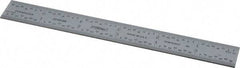 Fowler - 6" Long, 1/64, 1/32, 1/16, 1/8" Graduation, Rigid Steel Rule - 4R Graduation Style, Silver - Eagle Tool & Supply