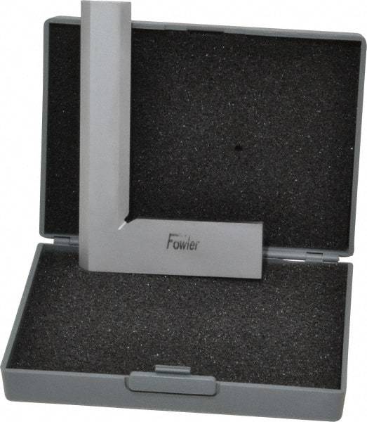 Fowler - 4" Blade Length, 3" Base Length Tool Steel Square - 0.0001" Accuracy, Beveled Edge - Eagle Tool & Supply