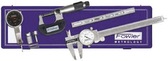 Fowler - 7 Piece, Machinist Caliper and Micrometer Tool Kit - Includes Indicator - Eagle Tool & Supply