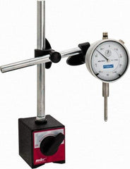 Fowler - 0.001" Graduation, 0-100 Dial Reading, Indicator & Base Kit - 1" Base Length x 1-7/8" Base Width x 2-3/8" Base Height - Eagle Tool & Supply