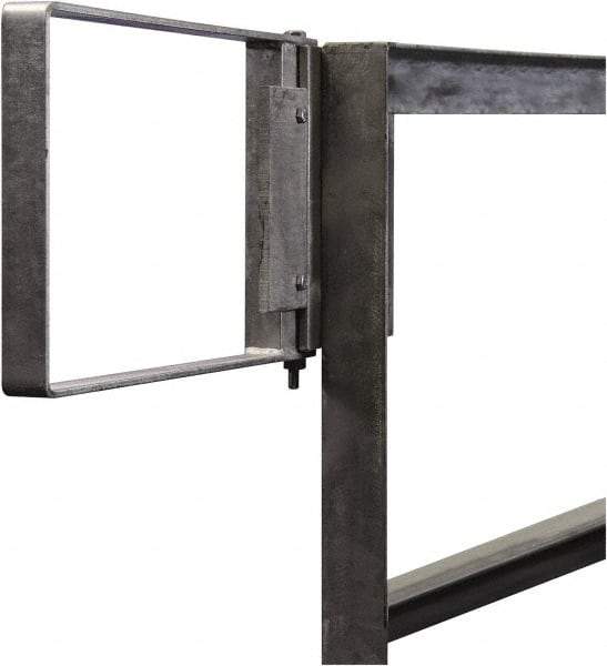 PRO-SAFE - Carbon Steel Self Closing Rail Safety Gate - Fits 28 to 30-1/2" Clear Opening, 1-1/2" Wide x 12" Door Height, Gray - Eagle Tool & Supply