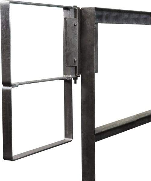 PRO-SAFE - Carbon Steel Self Closing Rail Safety Gate - Fits 31 to 33-1/2" Clear Opening, 1-1/2" Wide x 22" Door Height, Gray - Eagle Tool & Supply