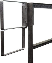 PRO-SAFE - Carbon Steel Self Closing Rail Safety Gate - Fits 19 to 21-1/2" Clear Opening, 1-1/2" Wide x 22" Door Height, Gray - Eagle Tool & Supply
