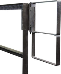 PRO-SAFE - Carbon Steel Self Closing Rail Safety Gate - Fits 22 to 24-1/2" Clear Opening, 1-1/2" Wide x 22" Door Height, Gray - Eagle Tool & Supply