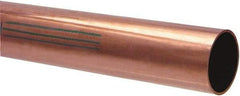 Mueller Industries - 1-5/8 Inch Outside Diameter x 10 Ft. Long, Copper Round Tube - 1-1/2 Inch Inside Diameter, 0.06 Inch Wall Thickness - Eagle Tool & Supply