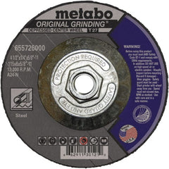 Metabo - Depressed-Center Wheels Wheel Diameter (Inch): 4 Wheel Thickness (Decimal Inch): 0.0400 - Eagle Tool & Supply