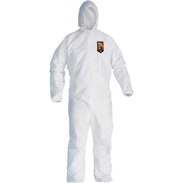 KleenGuard - Size XL Polypropylene General Purpose Coveralls - White, Zipper Closure, Elastic Cuffs, Elastic Ankles, Serged Seams - Eagle Tool & Supply
