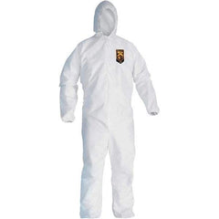 KleenGuard - Size XL Polypropylene General Purpose Coveralls - White, Zipper Closure, Elastic Cuffs, Elastic Ankles, Serged Seams - Eagle Tool & Supply
