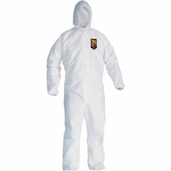KleenGuard - Size 2XL Polypropylene General Purpose Coveralls - White, Zipper Closure, Elastic Cuffs, Elastic Ankles, Serged Seams - Eagle Tool & Supply
