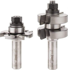 Freud - 1/4" Cut Diam, 1.3438" Length of Cut, 0 Flute Tongue & Groove Edge Profile Router Bit - Carbide-Tipped, 1/2" Shank Diam, 3-1/4" OAL, Proprietary Coating - Eagle Tool & Supply