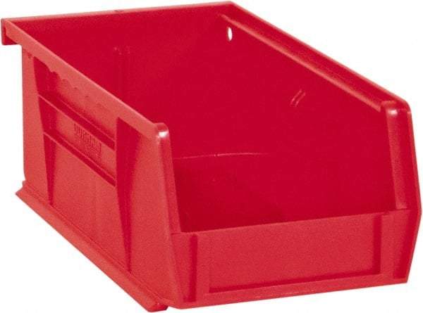 Durham - 7-7/16" Deep, Red Plastic Hang and Stack Bins - 3" High x 4-3/16" Wide x 7-7/16" Long - Eagle Tool & Supply