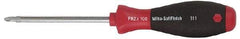 Wiha - #1, 12" OAL, Round Shaft Phillips Screwdriver - 8" Blade Length, Ergonomic Handle - Eagle Tool & Supply