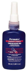 Permatex - 50 mL Bottle, Red, High Strength Liquid Threadlocker - Series 262, 24 hr Full Cure Time, Hand Tool, Heat Removal - Eagle Tool & Supply