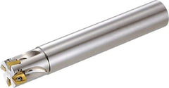 Kyocera - 1-1/4" Cut Diam, 6mm Max Depth of Cut, 1-1/4" Shank Diam, 5" OAL, Indexable Square Shoulder End Mill - BDMT0703... Inserts, Cylindrical Shank, 90° Lead Angle, Through Coolant, Series MECX - Eagle Tool & Supply