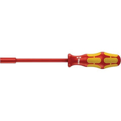 Wera - 6mm Solid Shaft Insulated Nutdriver - Cushion Grip Handle, 223mm OAL - Eagle Tool & Supply