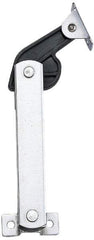 Sugatsune - 136mm OAL x 37mm Wide, 40 Lb Capacity, Spring Loaded Hard Down Lid Stay - Left Side, 4.7mm Mounting Hole Diam, 70° Max Opening, Polished 304 Stainless Steel & Polyacetal - Eagle Tool & Supply