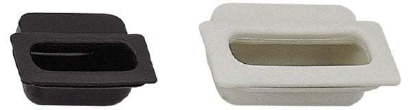 Sugatsune - 120mm Overall Width x 81.5mm Overall Height, 35mm Recess Depth, Ivory Snap In Recessed Pull - Elastomer, 62mm Recess Height, 105mm Recess Width - Eagle Tool & Supply