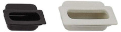 Sugatsune - 82mm Overall Width x 63mm Overall Height, 35mm Recess Depth, Black Snap In Recessed Pull - Elastomer, 53mm Recess Height, 72mm Recess Width - Eagle Tool & Supply